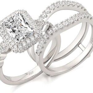 2.78Ct 925 Sterling Silver Radiant White Gold 5A Cz for Women